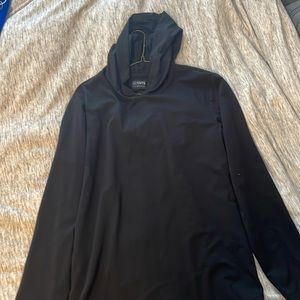 Cuts Long Sleeve Hooded Shirt, Color Black, Size XL